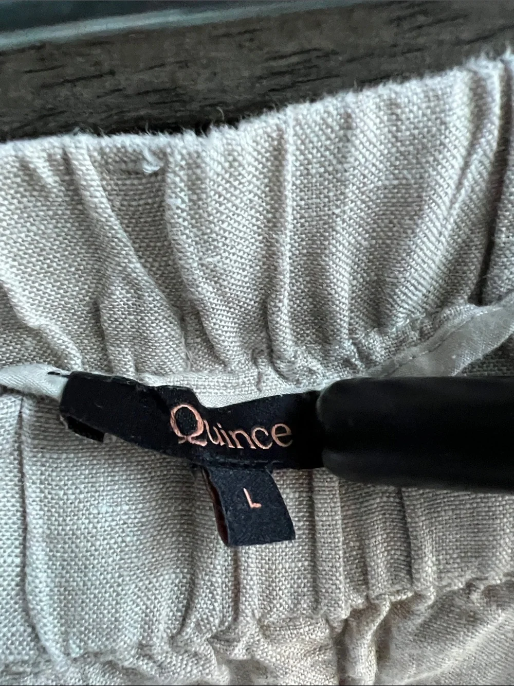 Quince Natural Linen Pant L Pull On Trouser Coastal Beach Travel Lagenlook